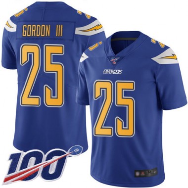 Los Angeles Chargers NFL Football Melvin Gordon Electric Blue Jersey Men Limited #25 100th Season Rush Vapor Untouchable